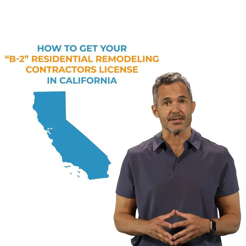 Residential Remodeling B2 Contractors License Exam Prep - CA